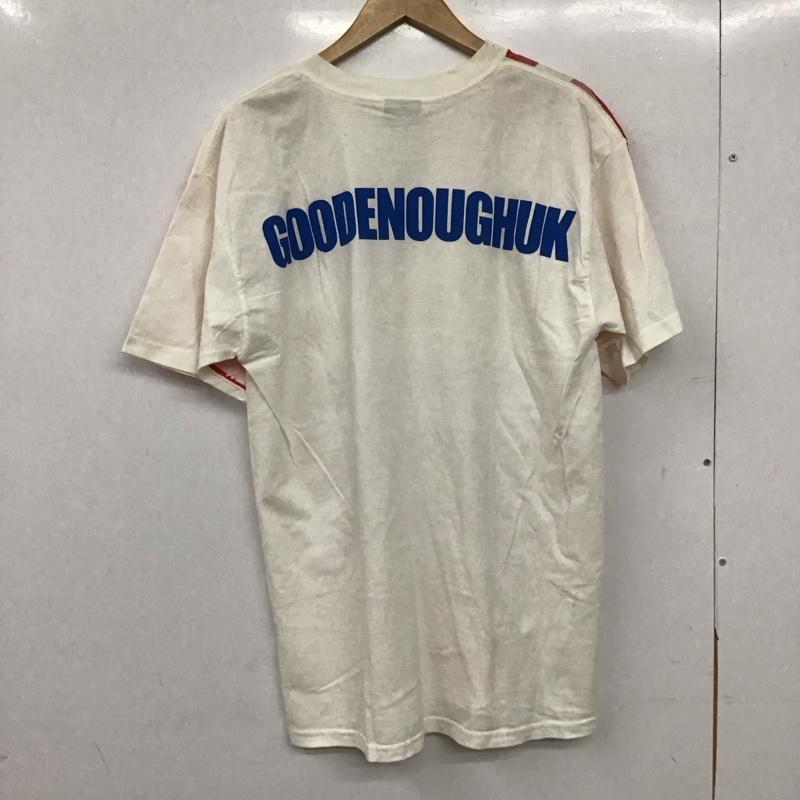 グッドイナフ GOODENOUGH Tシャツ 半袖 半袖カットソー プリントTシャツ クルーネックカットソー L チェック 白 / ホワイト / white X 赤 / レッド / red メンズ USED 古着 中古 10153648