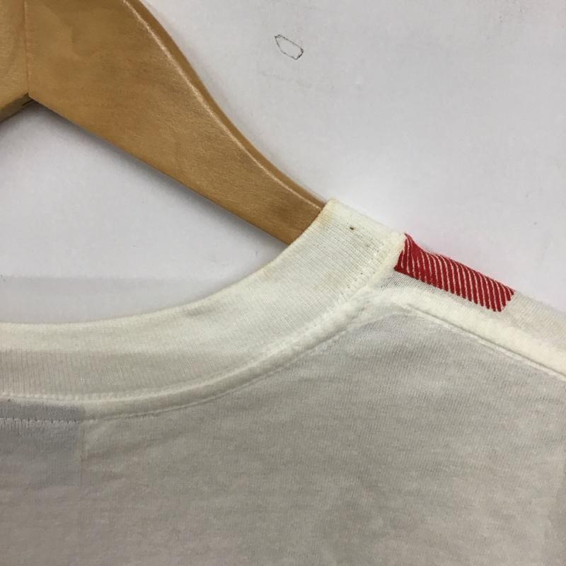グッドイナフ GOODENOUGH Tシャツ 半袖 半袖カットソー プリントTシャツ クルーネックカットソー L チェック 白 / ホワイト / white X 赤 / レッド / red メンズ USED 古着 中古 10153648