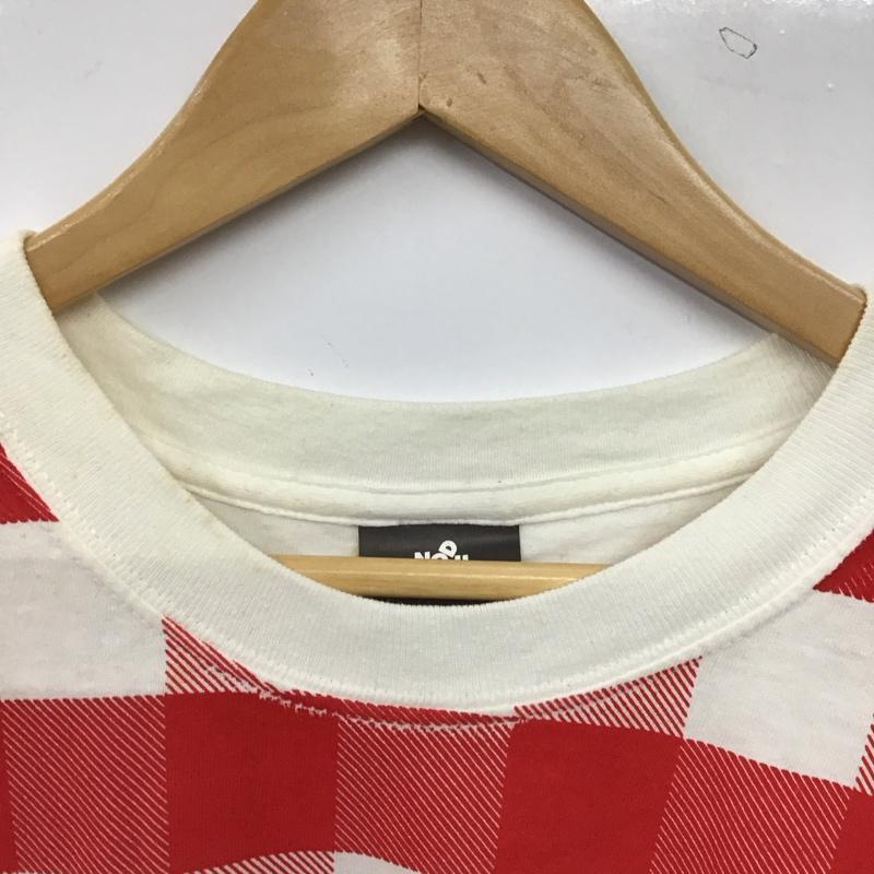 グッドイナフ GOODENOUGH Tシャツ 半袖 半袖カットソー プリントTシャツ クルーネックカットソー L チェック 白 / ホワイト / white X 赤 / レッド / red メンズ USED 古着 中古 10153648