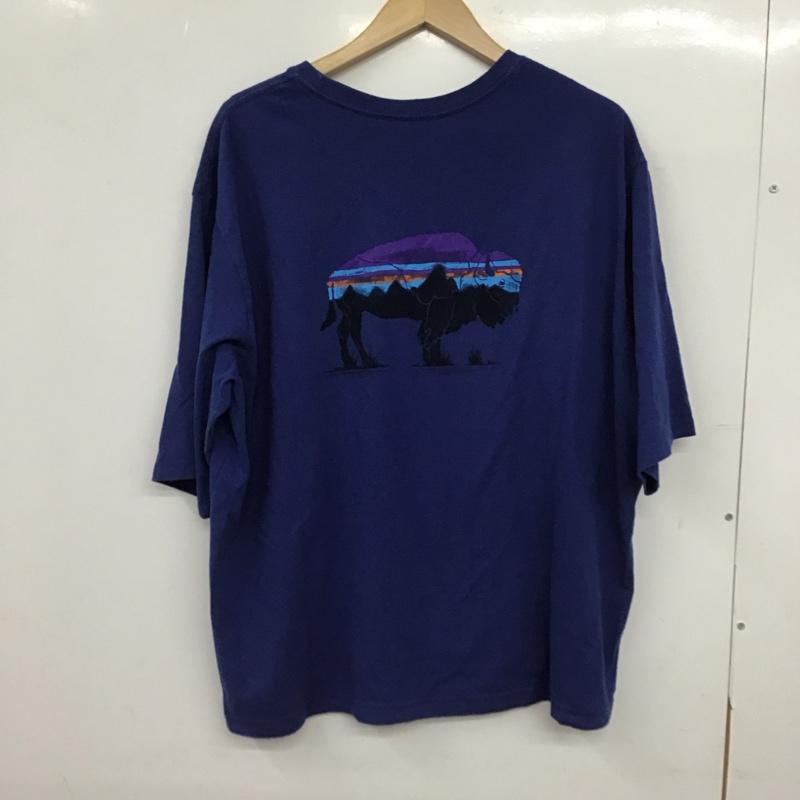 パタゴニア patagonia Tシャツ 半袖 半袖カットソー プリントTシャツ クルーネックカットソー XXL ロゴ、文字 青 / ブルー / blue メンズ USED 古着 中古 10153654