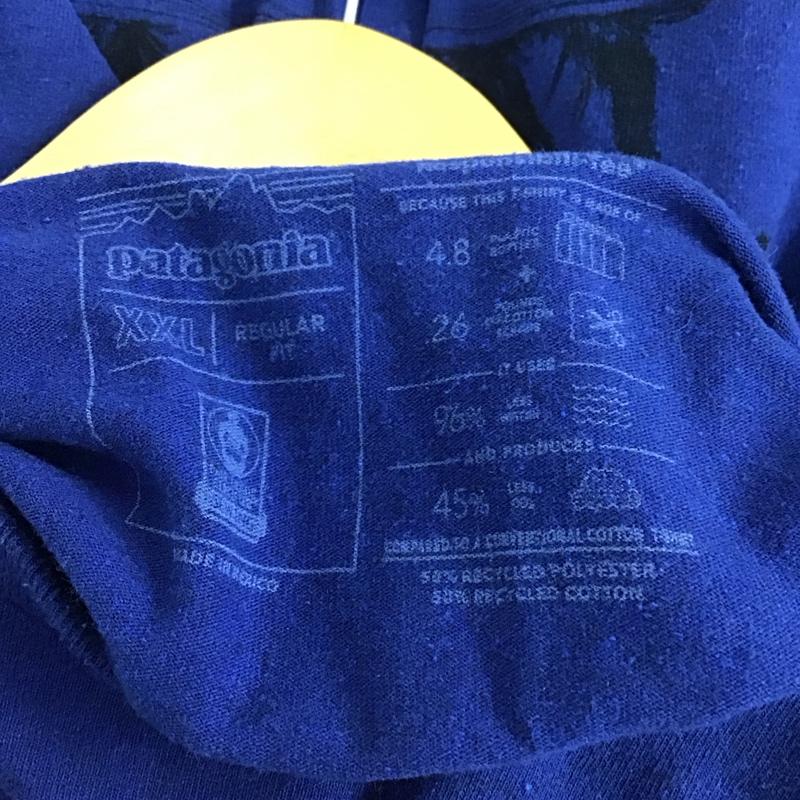 パタゴニア patagonia Tシャツ 半袖 半袖カットソー プリントTシャツ クルーネックカットソー XXL ロゴ、文字 青 / ブルー / blue メンズ USED 古着 中古 10153654