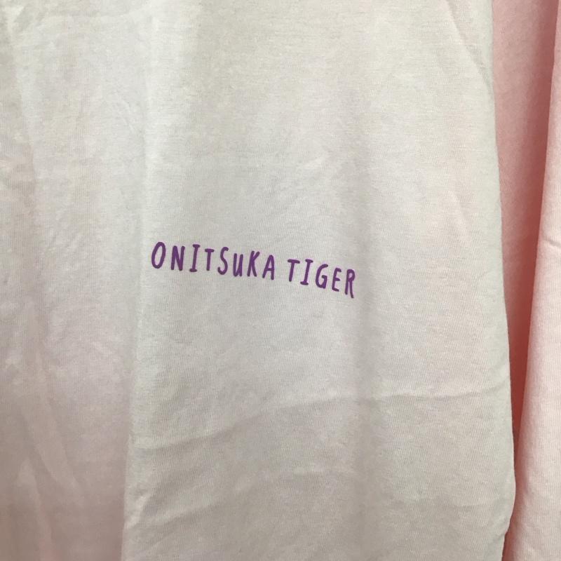 オニツカタイガー ONITSUKA TIGER カットソー 長袖 長袖カットソー プリントカットソー クルーネック S ロゴ、文字 桃 / ピンク / pink メンズ USED 古着 中古 10153655