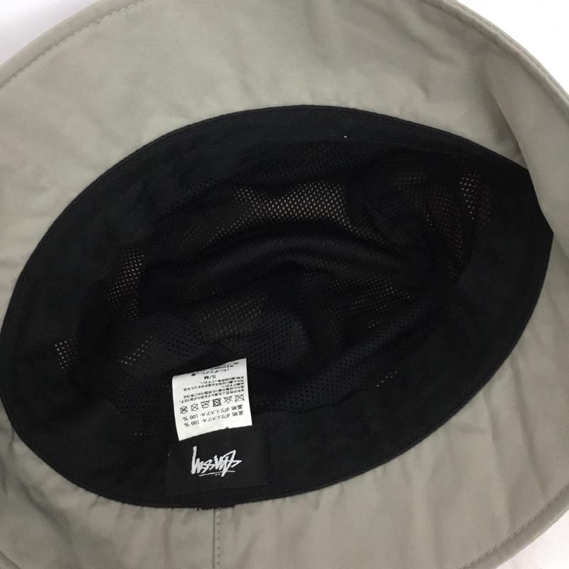 ステューシー STUSSY 帽子 ハット バケットハット バケハ ロゴ、文字 ベージュ / ベージュ / beige X 灰 / グレー / gray メンズ USED 古着 中古 10153659