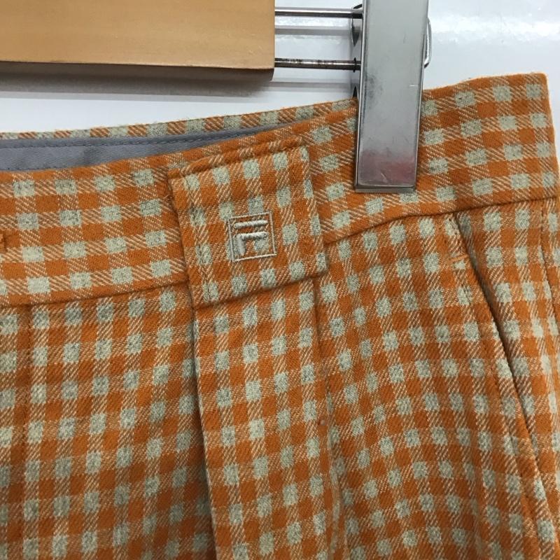 フィラ FILA パンツ スラックス スラックスパンツ ワイドパンツ カジュアルパンツ チェック 橙 / オレンジ / orange メンズ USED 古着 中古 10153661