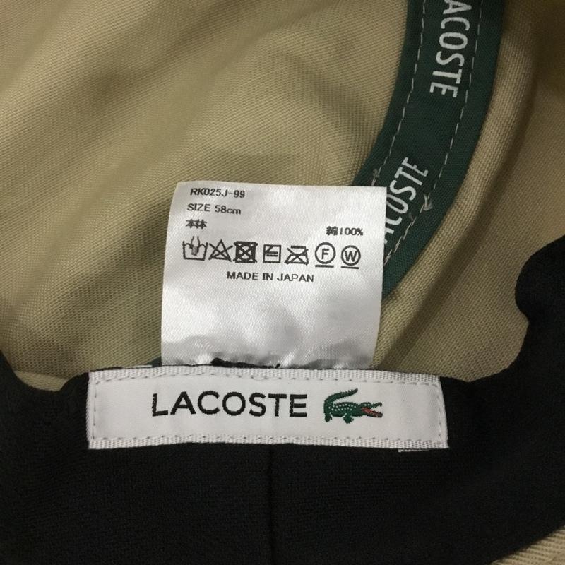 ラコステ LACOSTE 帽子 ハット RK025J-99 ダウンブリムエンブレムハット バケットハット ワンポイント ベージュ / ベージュ / beige メンズ USED 古着 中古 10153663