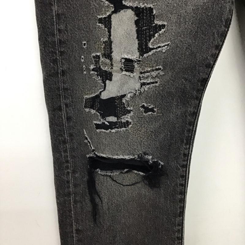 リーバイストラウスアンドコー Levi Strauss & co. パンツ デニム、ジーンズ デニムパンツ スリムパンツ カジュアルパンツ 32インチ ダメージ加工 ダークグレー / ダークグレー / メンズ USED 古着 中古 10153665