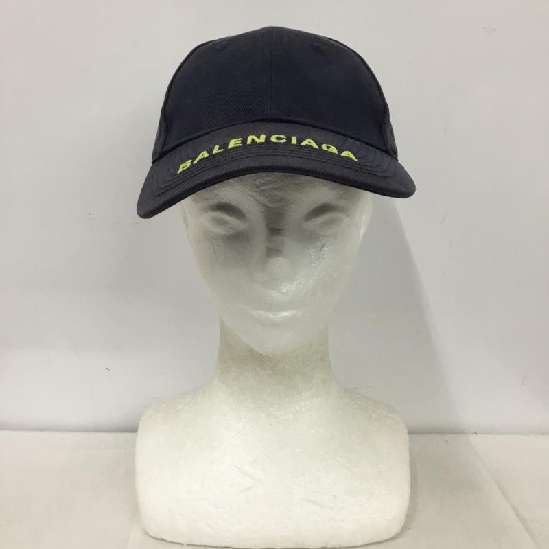 バレンシアガ BALENCIAGA 帽子 キャップ 刺繍 ベースボールキャップ ロゴ、文字 紺 / ネイビー / navy メンズ USED 古着 中古 10153676