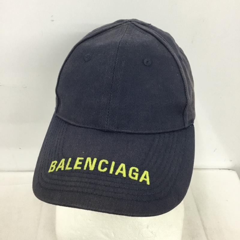 バレンシアガ BALENCIAGA 帽子 キャップ 刺繍 ベースボールキャップ ロゴ、文字 紺 / ネイビー / navy メンズ USED 古着 中古 10153676