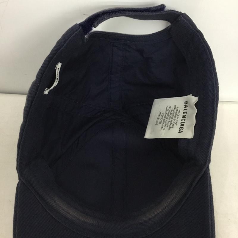 バレンシアガ BALENCIAGA 帽子 キャップ 刺繍 ベースボールキャップ ロゴ、文字 紺 / ネイビー / navy メンズ USED 古着 中古 10153676