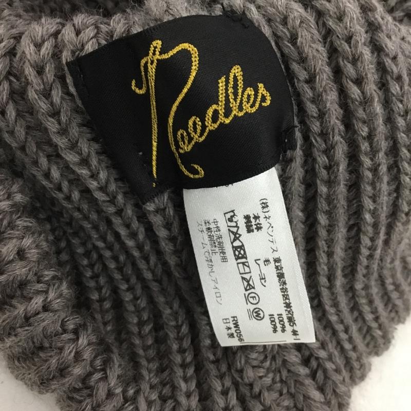 ニードルス Needles 帽子 ニット帽 パピヨン ワッチキャップ ウール ワンポイント 灰 / グレー / gray メンズ USED 古着 中古 10153677