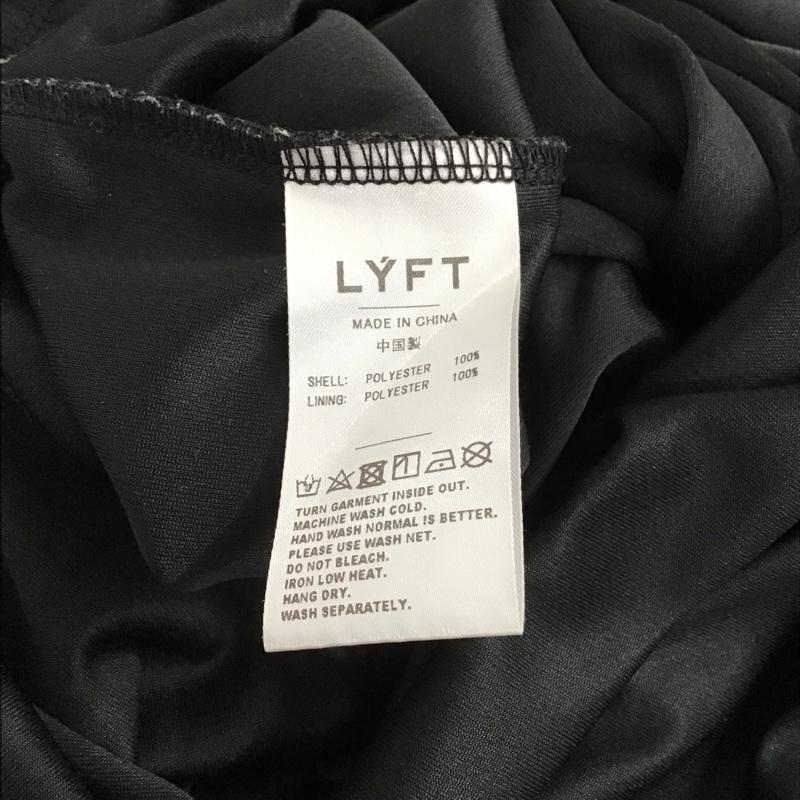リフト LYFT シャツ、ブラウス 半袖 半袖シャツ フロントボタン ノーカラーシャツ L ロゴ、文字 黒 / ブラック / black メンズ USED 古着 中古 10153685