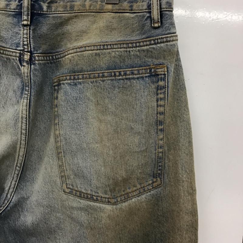 ザラ ZARA パンツ デニム、ジーンズ デニムパンツ ワイドパンツ カジュアルパンツ 44インチ ダメージ加工 インディゴ / インディゴ / Indigo メンズ USED 古着 中古 10153693