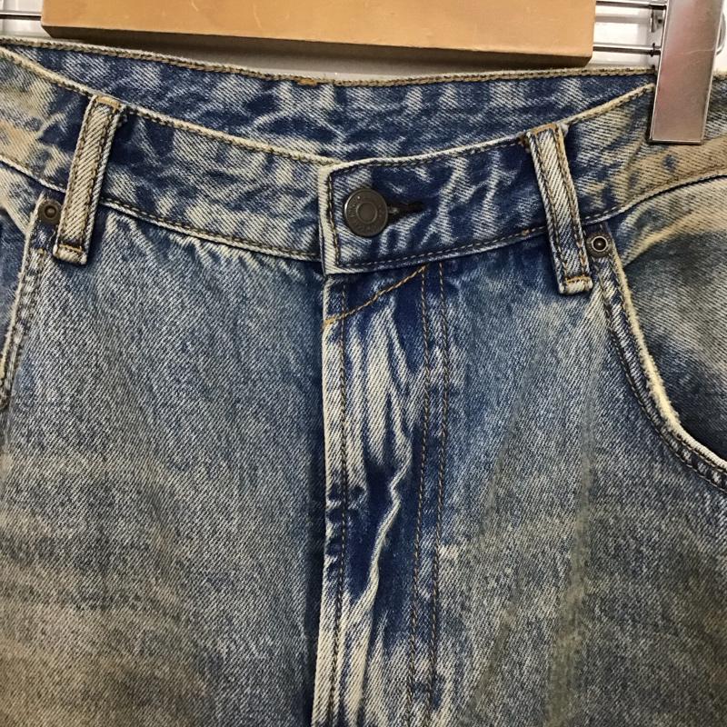 ザラ ZARA パンツ デニム、ジーンズ デニムパンツ ワイドパンツ カジュアルパンツ 44インチ ダメージ加工 インディゴ / インディゴ / Indigo メンズ USED 古着 中古 10153693