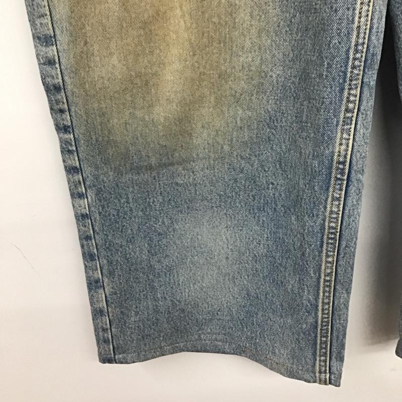 ザラ ZARA パンツ デニム、ジーンズ デニムパンツ ワイドパンツ カジュアルパンツ 44インチ ダメージ加工 インディゴ / インディゴ / Indigo メンズ USED 古着 中古 10153693
