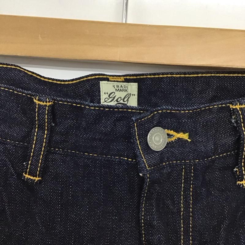 ゴールド GOLD パンツ デニム、ジーンズ デニムパンツ ワイドパンツ カジュアルパンツ L 無地 インディゴ / インディゴ / Indigo メンズ USED 古着 中古 10153695