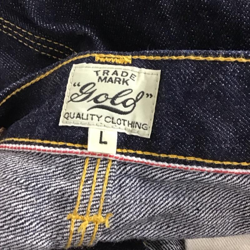 ゴールド GOLD パンツ デニム、ジーンズ デニムパンツ ワイドパンツ カジュアルパンツ L 無地 インディゴ / インディゴ / Indigo メンズ USED 古着 中古 10153695