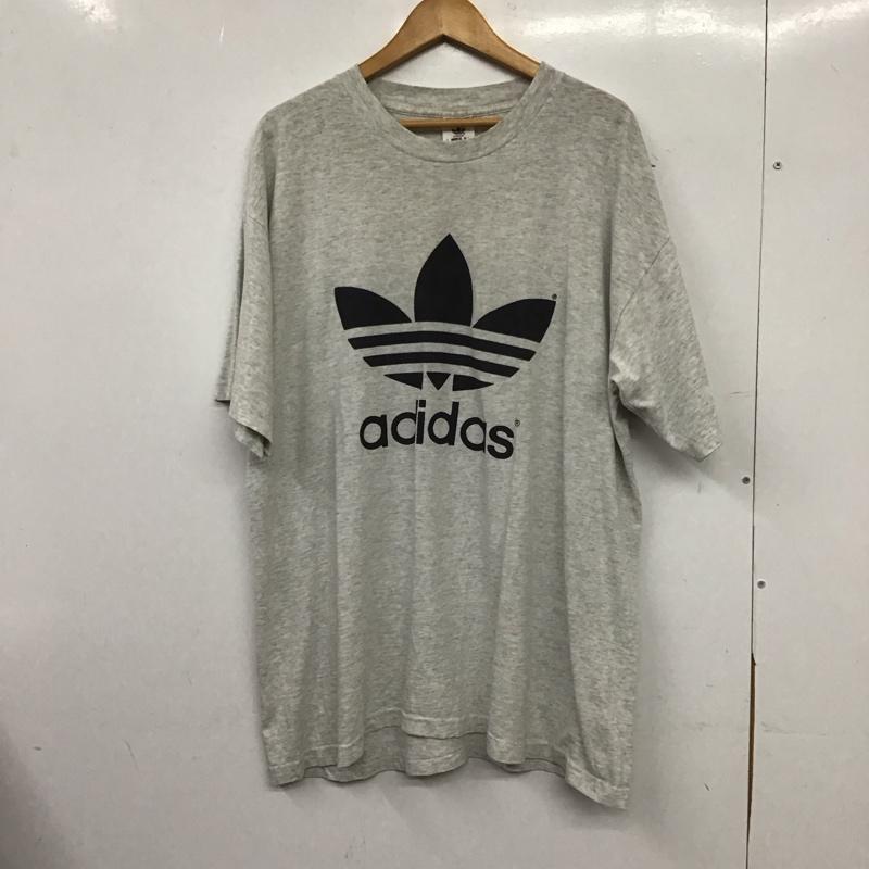 アディダス adidas Tシャツ 半袖 半袖カットソー プリントTシャツ クルーネックカットソー 古着 L ロゴ、文字 灰 / グレー / gray メンズ USED 古着 中古 10153698