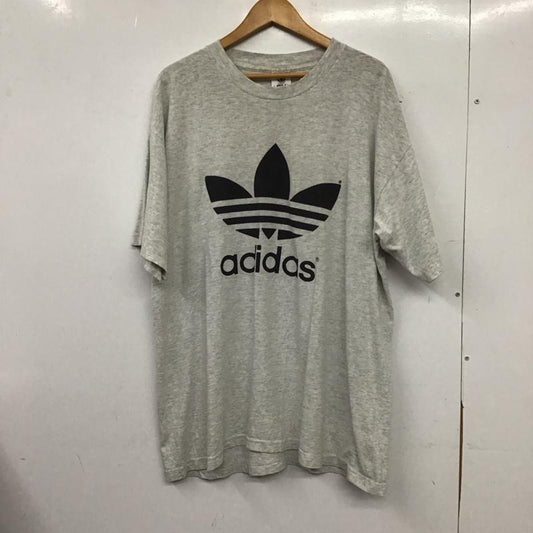 アディダス adidas Tシャツ 半袖 半袖カットソー プリントTシャツ クルーネックカットソー 古着 L ロゴ、文字 灰 / グレー / gray メンズ USED 古着 中古 10153698