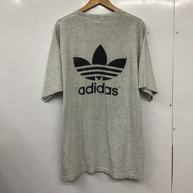 アディダス adidas Tシャツ 半袖 半袖カットソー プリントTシャツ クルーネックカットソー 古着 L ロゴ、文字 灰 / グレー / gray メンズ USED 古着 中古 10153698