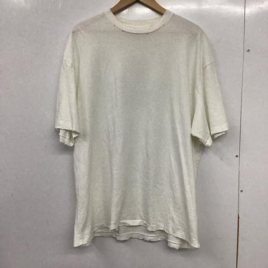 ゴールド GOLD Tシャツ 半袖 半袖カットソー プリントTシャツ クルーネックカットソー XL ロゴ、文字 白 / ホワイト / white メンズ USED 古着 中古 10153699