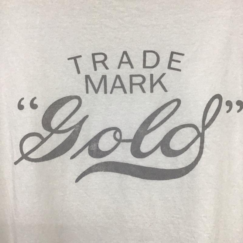 ゴールド GOLD Tシャツ 半袖 半袖カットソー プリントTシャツ クルーネックカットソー XL ロゴ、文字 白 / ホワイト / white メンズ USED 古着 中古 10153699