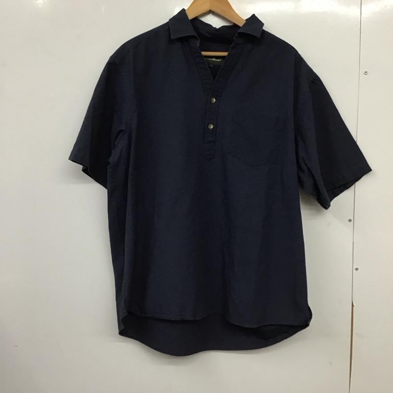エディーバウアー Eddie Bauer シャツ、ブラウス 半袖 半袖シャツ プルオーバーシャツ L 無地 紺 / ネイビー / navy メンズ USED 古着 中古 10153711