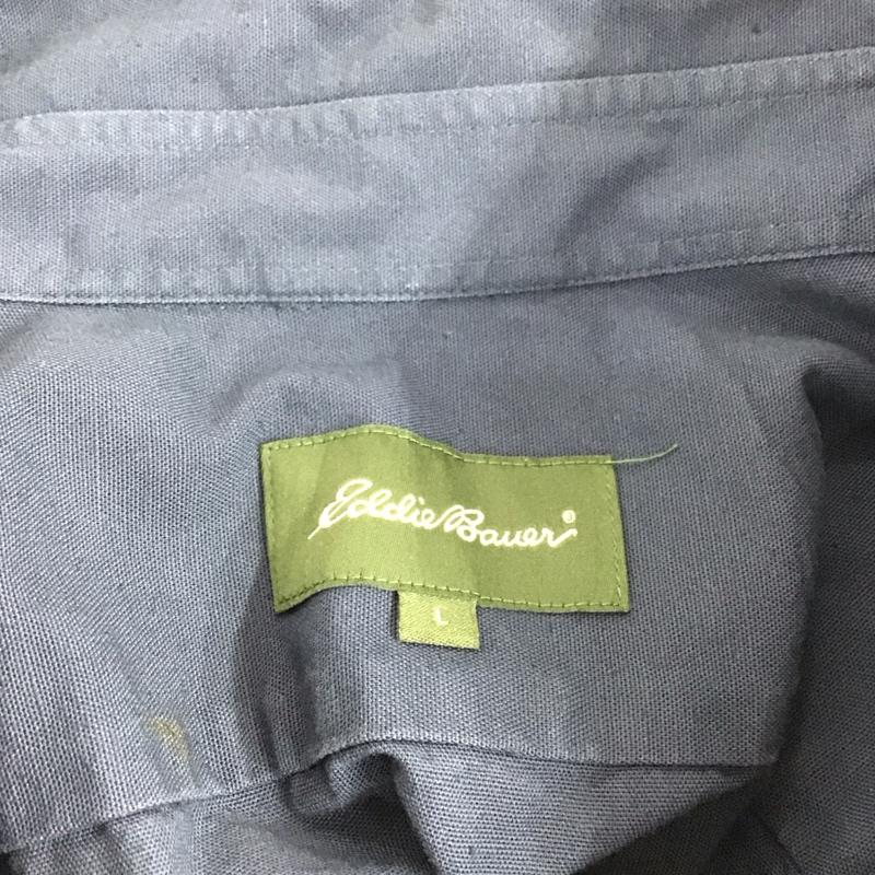 エディーバウアー Eddie Bauer シャツ、ブラウス 半袖 半袖シャツ プルオーバーシャツ L 無地 紺 / ネイビー / navy メンズ USED 古着 中古 10153711