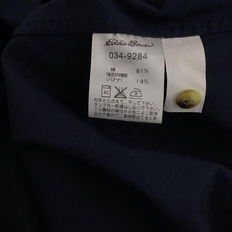 エディーバウアー Eddie Bauer シャツ、ブラウス 半袖 半袖シャツ プルオーバーシャツ L 無地 紺 / ネイビー / navy メンズ USED 古着 中古 10153711