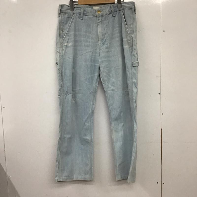 リー Lee パンツ デニム、ジーンズ デニムパンツ ワイドパンツ カジュアルパンツ ストレッチ L ダメージ加工 インディゴ / インディゴ / Indigo メンズ USED 古着 中古 10153719