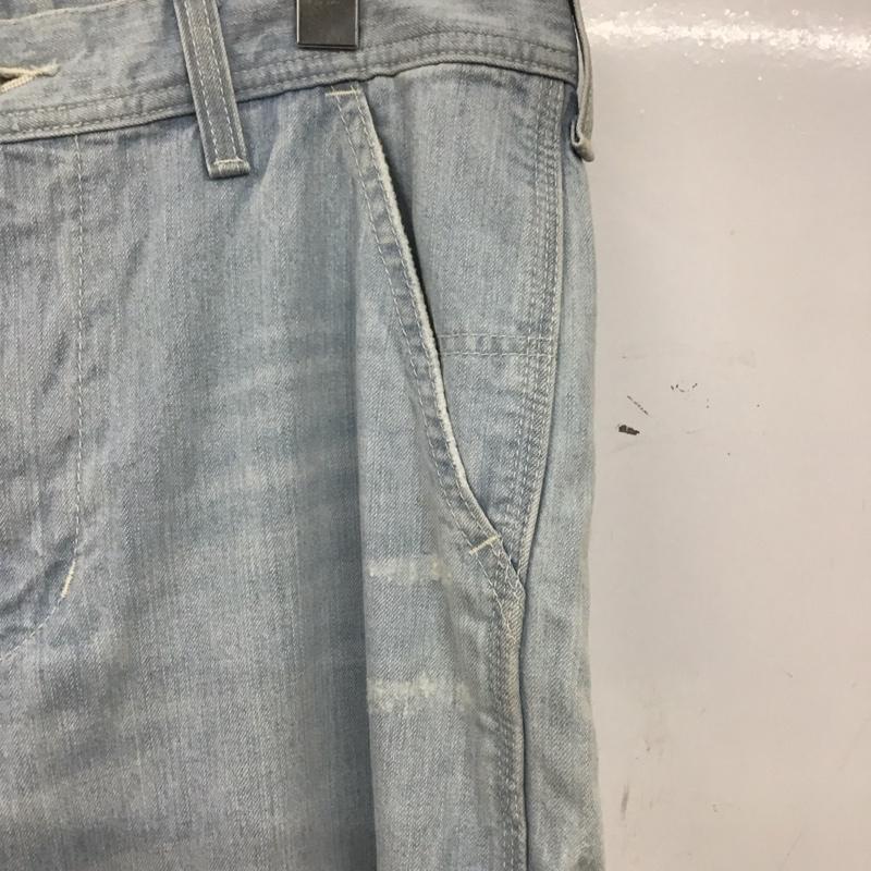 リー Lee パンツ デニム、ジーンズ デニムパンツ ワイドパンツ カジュアルパンツ ストレッチ L ダメージ加工 インディゴ / インディゴ / Indigo メンズ USED 古着 中古 10153719