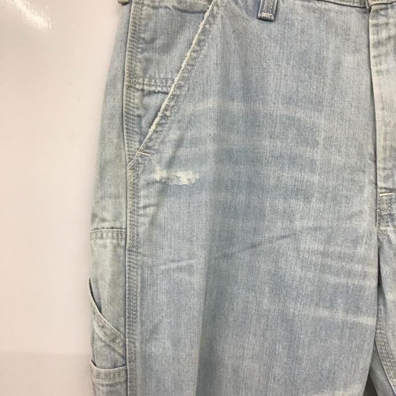 リー Lee パンツ デニム、ジーンズ デニムパンツ ワイドパンツ カジュアルパンツ ストレッチ L ダメージ加工 インディゴ / インディゴ / Indigo メンズ USED 古着 中古 10153719