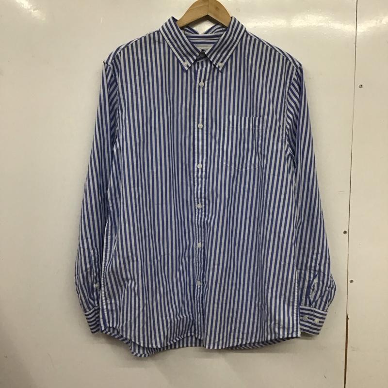 バナナリパブリック BANANA REPUBLIC シャツ、ブラウス 長袖 長袖シャツ ストライプシャツ カラーシャツ ボタンダウンシャツ L ストライプ 白 / ホワイト / white X 水色 / ライトブルー / メンズ USED 古着 中古 10153721