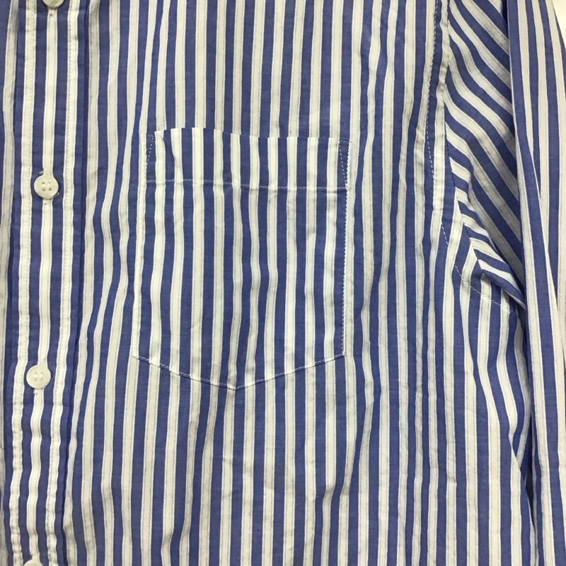 バナナリパブリック BANANA REPUBLIC シャツ、ブラウス 長袖 長袖シャツ ストライプシャツ カラーシャツ ボタンダウンシャツ L ストライプ 白 / ホワイト / white X 水色 / ライトブルー / メンズ USED 古着 中古 10153721