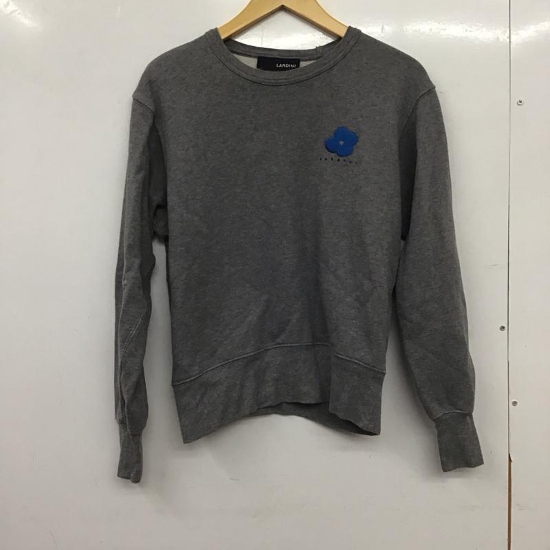 ラルディーニ LARDINI トレーナー 長袖 長袖トレーナー スウェット クルーネック プルオーバー XXS ロゴ、文字 灰 / グレー / gray メンズ USED 古着 中古 10153722