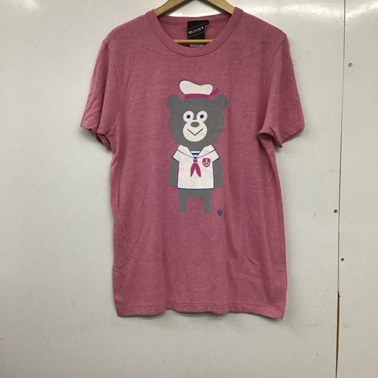 ビームスティー BEAMS T Tシャツ 半袖 半袖カットソー プリントTシャツ クルーネックカットソー L プリント 桃 / ピンク / pink メンズ USED 古着 中古 10153723