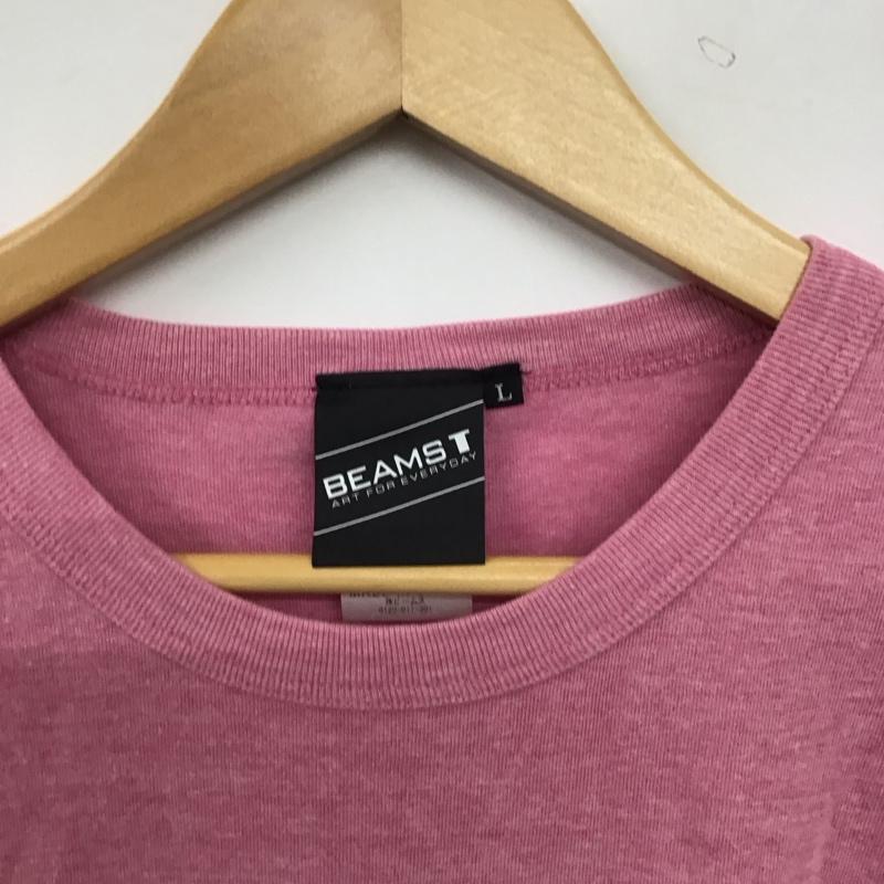 ビームスティー BEAMS T Tシャツ 半袖 半袖カットソー プリントTシャツ クルーネックカットソー L プリント 桃 / ピンク / pink メンズ USED 古着 中古 10153723