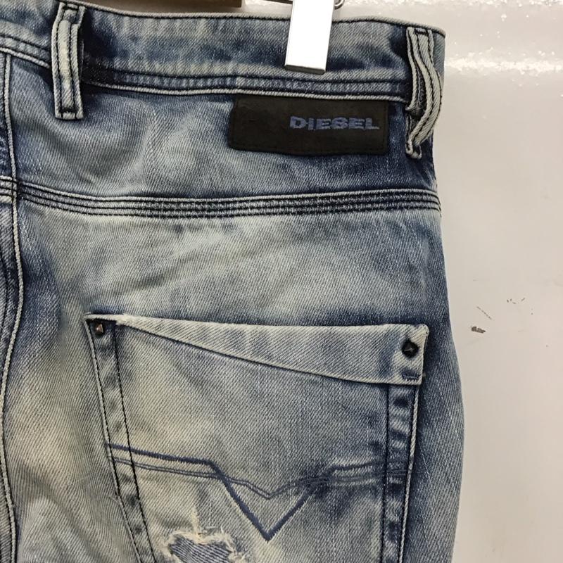 ディーゼル DIESEL パンツ デニム、ジーンズ デニムパンツ スリムパンツ カジュアルパンツ ストレッチパンツ 28インチ ダメージ加工 インディゴ / インディゴ / Indigo メンズ USED 古着 中古 10153725