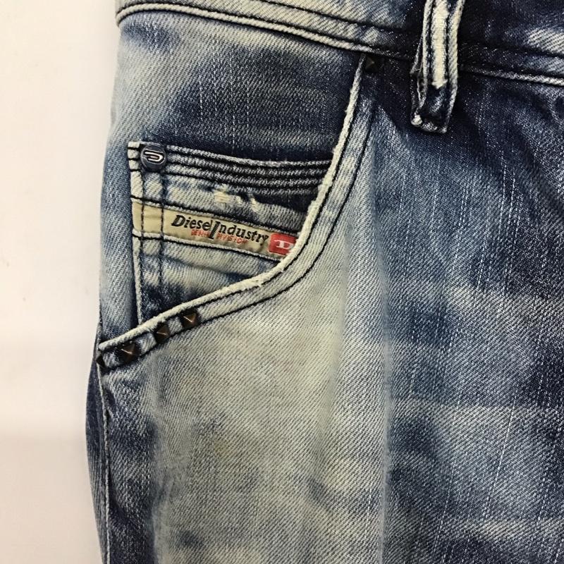 ディーゼル DIESEL パンツ デニム、ジーンズ デニムパンツ スリムパンツ カジュアルパンツ ストレッチパンツ 28インチ ダメージ加工 インディゴ / インディゴ / Indigo メンズ USED 古着 中古 10153725