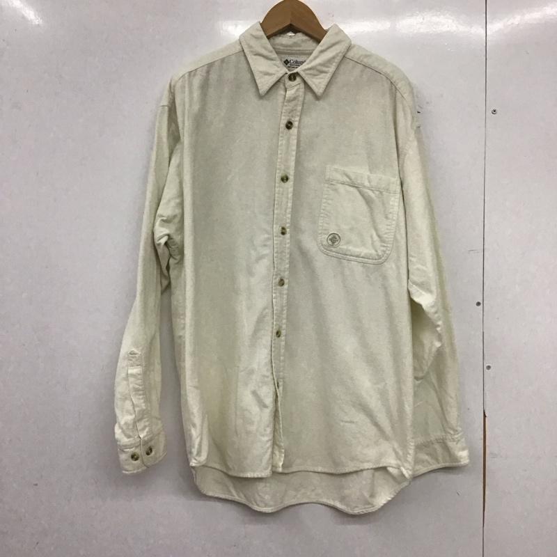 コロンビア Columbia シャツ、ブラウス 長袖 長袖シャツ 刺繍シャツ カラーシャツ L ロゴ、文字 アイボリー / アイボリー / メンズ USED 古着 中古 10153728