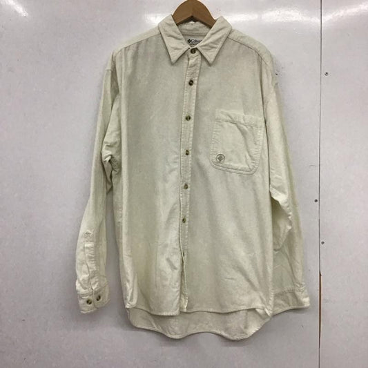 コロンビア Columbia シャツ、ブラウス 長袖 長袖シャツ 刺繍シャツ カラーシャツ L ロゴ、文字 アイボリー / アイボリー / メンズ USED 古着 中古 10153728