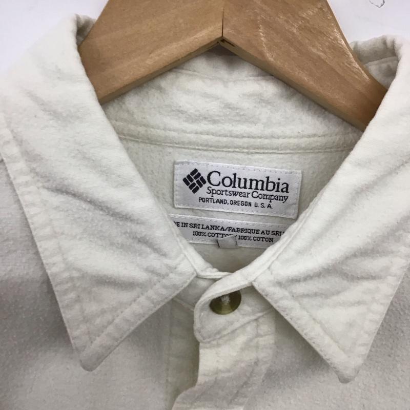 コロンビア Columbia シャツ、ブラウス 長袖 長袖シャツ 刺繍シャツ カラーシャツ L ロゴ、文字 アイボリー / アイボリー / メンズ USED 古着 中古 10153728