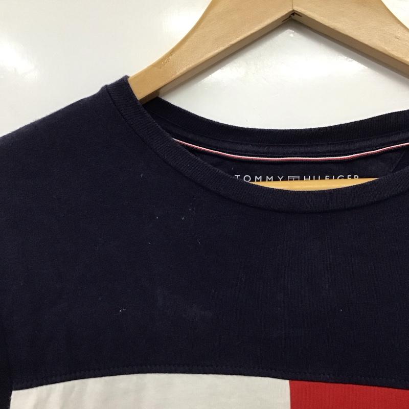 トミーヒルフィガー TOMMY HILFIGER Tシャツ 半袖 半袖カットソー プリントTシャツ クルーネックカットソー S ロゴ、文字 白 / ホワイト / white X 赤 / レッド / red X 紺 / ネイビー / navy メンズ USED 古着 中古 10153729