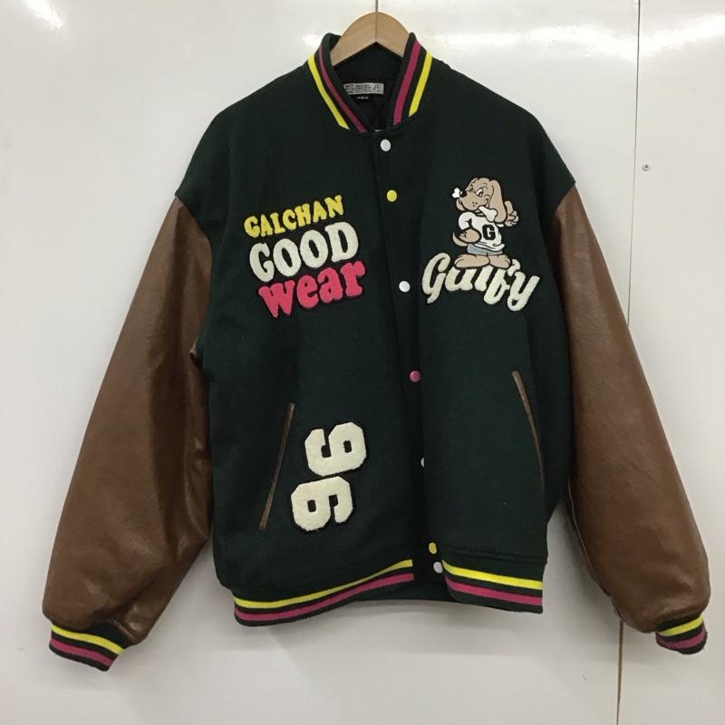 ガルフィー GALFY ジャケット、上着 ジャンパー、ブルゾン スタジャン アウター フロントボタン ロゴ、文字 緑 / グリーン / green メンズ USED 古着 中古 10153732