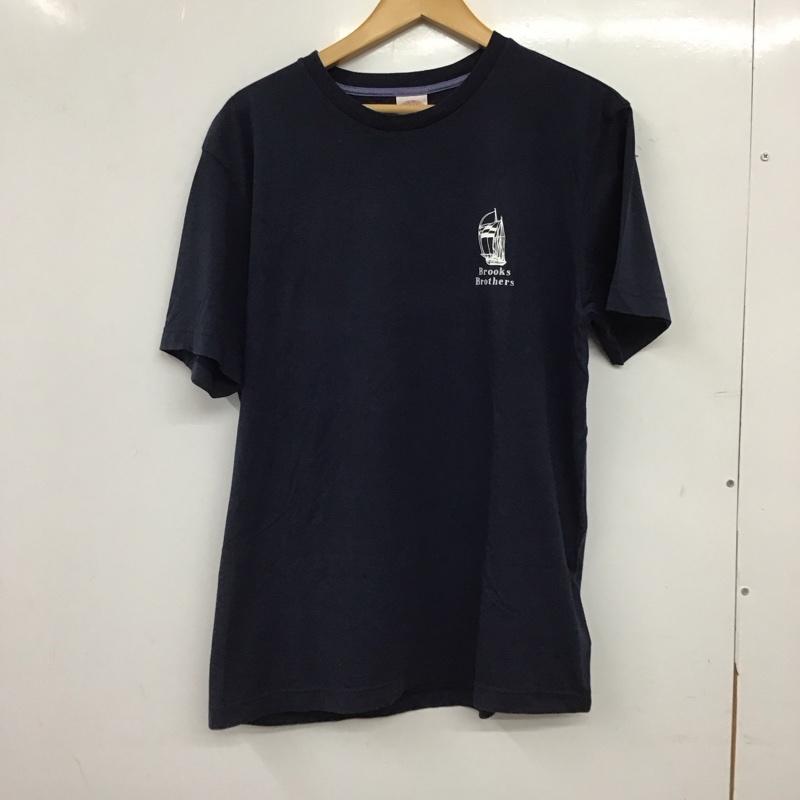 ブルックスブラザーズ BROOKS BROTHERS Tシャツ 半袖 半袖カットソー プリントTシャツ クルーネックカットソー L ロゴ、文字 紺 / ネイビー / navy メンズ USED 古着 中古 10153734