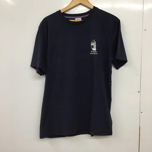 ブルックスブラザーズ BROOKS BROTHERS Tシャツ 半袖 半袖カットソー プリントTシャツ クルーネックカットソー L ロゴ、文字 紺 / ネイビー / navy メンズ USED 古着 中古 10153734