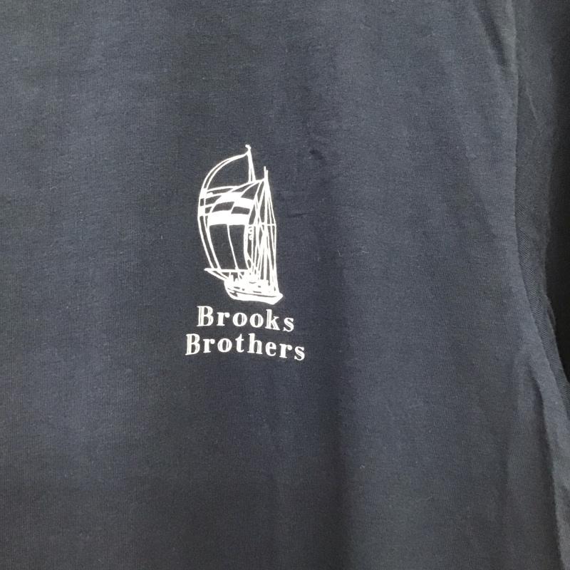 ブルックスブラザーズ BROOKS BROTHERS Tシャツ 半袖 半袖カットソー プリントTシャツ クルーネックカットソー L ロゴ、文字 紺 / ネイビー / navy メンズ USED 古着 中古 10153734