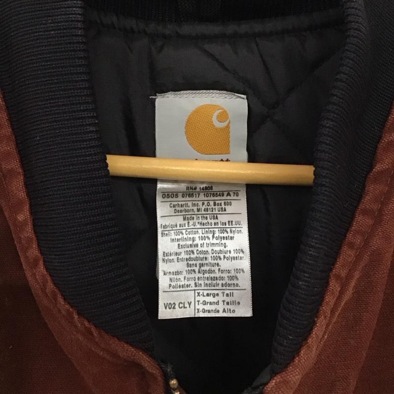 カーハート Carhartt ベスト ベスト ジップアップベスト ノースリーブカットソー アウター XL ロゴ、文字 茶 / ブラウン / brown メンズ USED 古着 中古 10153737