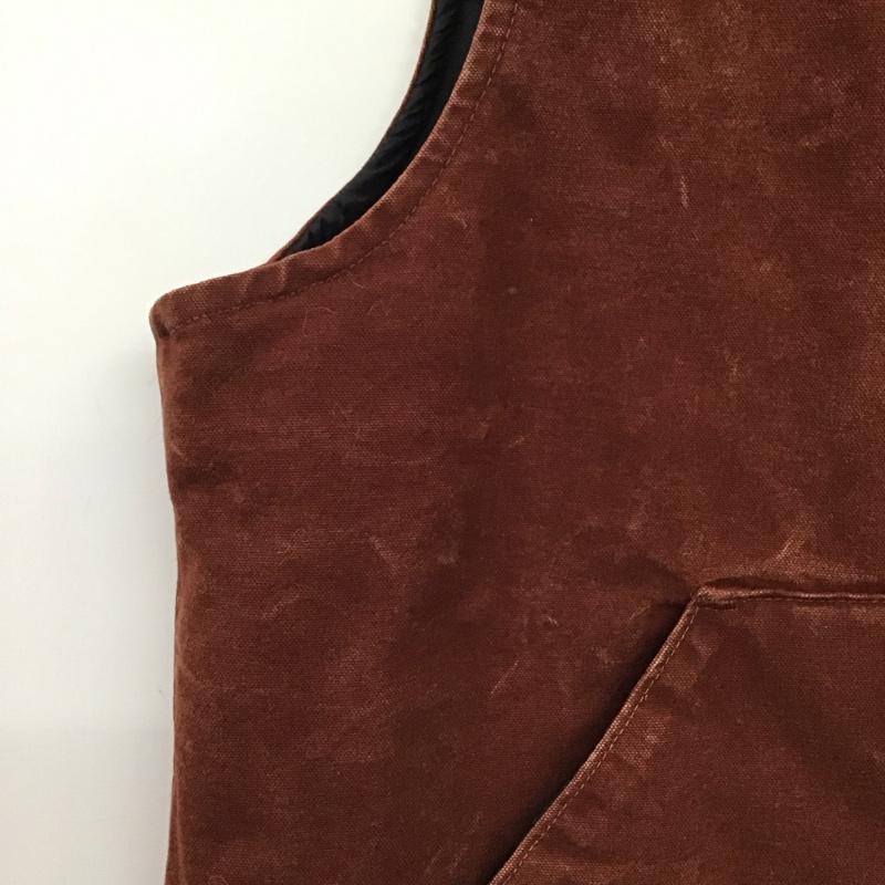 カーハート Carhartt ベスト ベスト ジップアップベスト ノースリーブカットソー アウター XL ロゴ、文字 茶 / ブラウン / brown メンズ USED 古着 中古 10153737