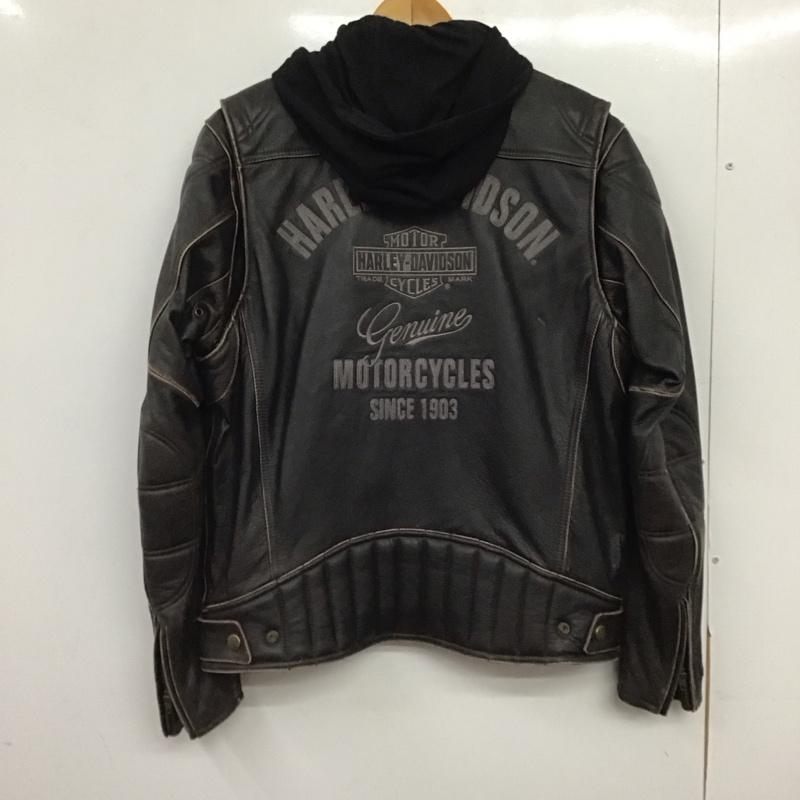 ハーレーダビッドソン Harley-Davidson ジャケット、上着 ジャンパー、ブルゾン ジップアップレザージャケット アウター 古着 M ロゴ、文字 茶 / ブラウン / brown メンズ USED 古着 中古 10153738