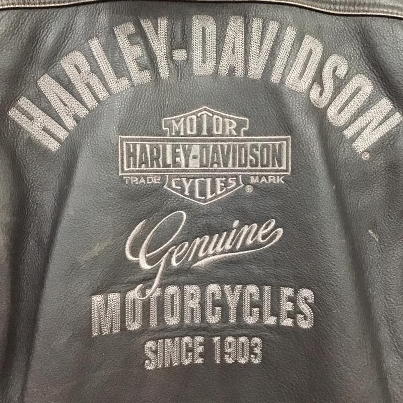 ハーレーダビッドソン Harley-Davidson ジャケット、上着 ジャンパー、ブルゾン ジップアップレザージャケット アウター 古着 M ロゴ、文字 茶 / ブラウン / brown メンズ USED 古着 中古 10153738